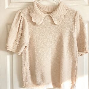 Pretty collared short sleeve sweater top